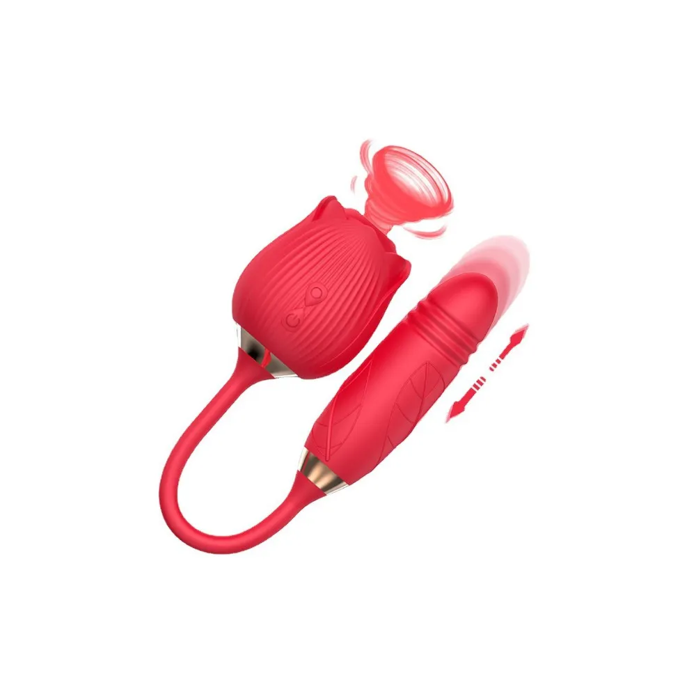 ROSA Vibrador Penetrador C\ Sugador